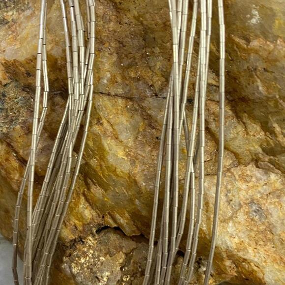 Sterling Teardrop Zebra Stone w/17" Liquid Silver Necklace, Desert Rose Trading - Picture 4 of 10